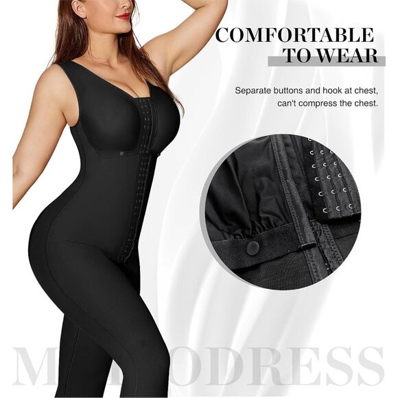 Women's Shapewear Tummy Control Body Shaper Black Surgery Garment Girdles - Picture 3 of 6